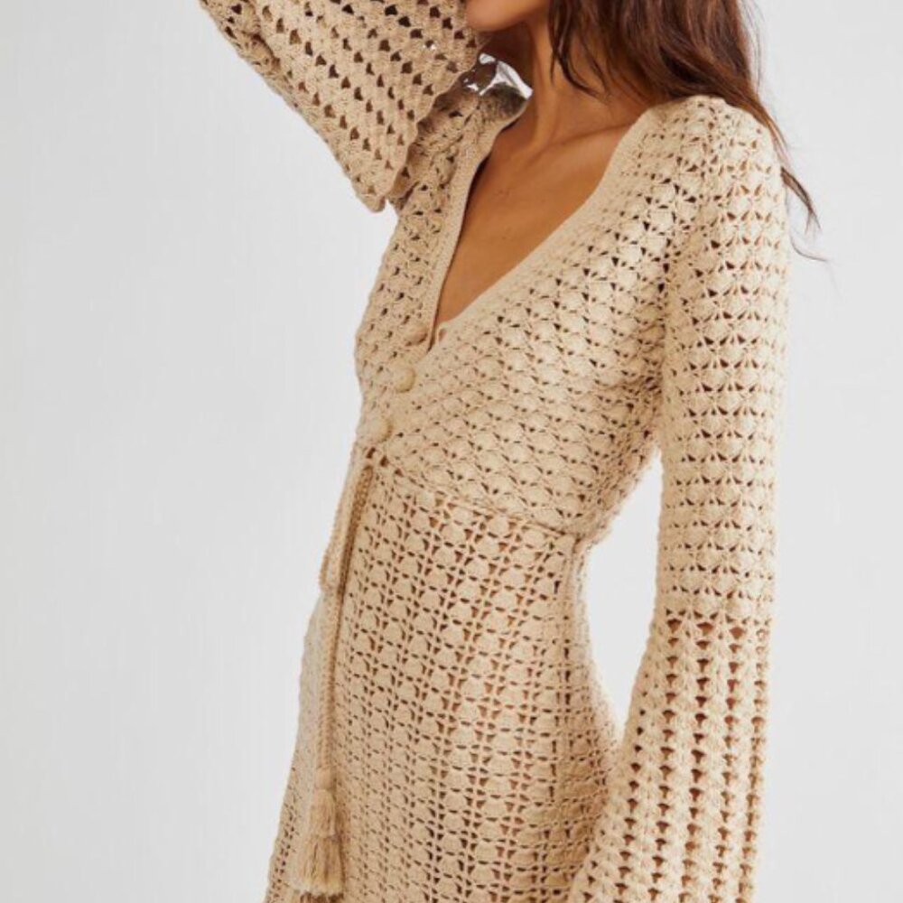 Chasing Unicorns Chelsea Morning Crochet Mini Dress with Slip - Picture 3 of 6